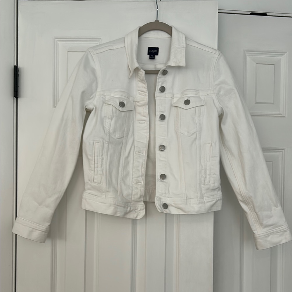 J. Crew white denim jacket XS